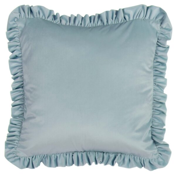 Cuscino azzurro con gale 5 cm in velluto "Morbido Sonno"