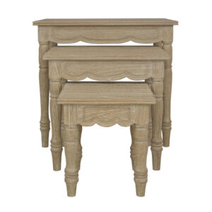set 3 tavolini legno bayur e mdf ersilia collection blanc mariclò